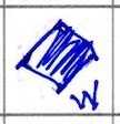 Hand-scored walk cell showing the batter reaching first and later scoring — scorecard by Steven Harrison