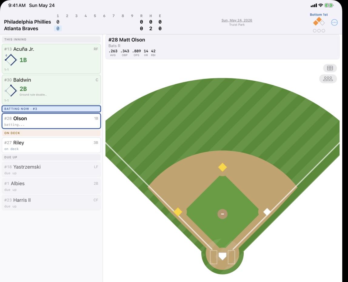 Inning summary after HR-to-2B overturn, with the auto-note visible